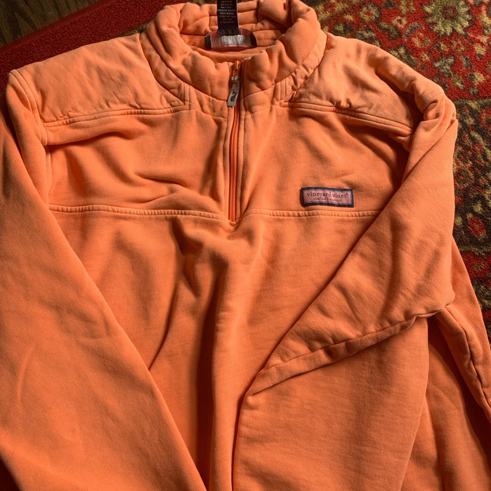 Vineyard Vines • Coral Long Sleeve Half-Zip Size Men’s Extra Large